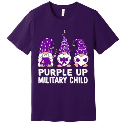 Purple Up For Military Military Child Month Gnomes Premium T-Shirt