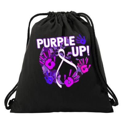 Purple Up For Military Month Of The Military Child  Drawstring Bag