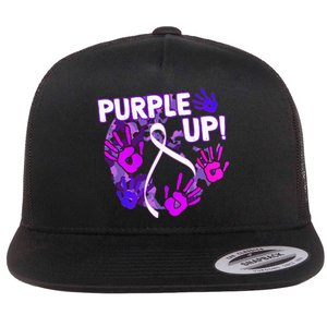 Purple Up For Military Month Of The Military Child  Flat Bill Trucker Hat