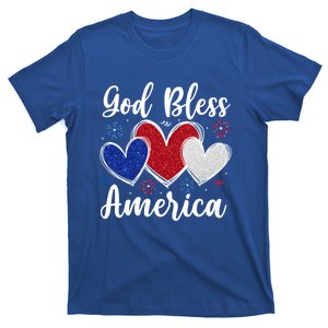 Patriotic Usa Flag Hearts For Christians God Bless America Gift T-Shirt