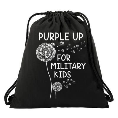 Purple Up For Military Month Of The Military Child Drawstring Bag