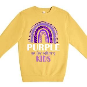 Purple Up For Military Gift Military Month Rainbow Gift Premium Crewneck Sweatshirt