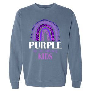 Purple Up For Military Gift Military Month Rainbow Gift Garment-Dyed Sweatshirt