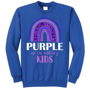 Purple Up For Military Gift Military Month Rainbow Gift Sweatshirt