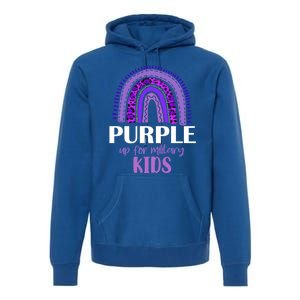 Purple Up For Military Gift Military Month Rainbow Gift Premium Hoodie