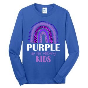 Purple Up For Military Gift Military Month Rainbow Gift Tall Long Sleeve T-Shirt