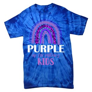 Purple Up For Military Gift Military Month Rainbow Gift Tie-Dye T-Shirt