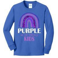 Purple Up For Military Gift Military Month Rainbow Gift Kids Long Sleeve Shirt