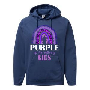 Purple Up For Military Gift Military Month Rainbow Gift Performance Fleece Hoodie