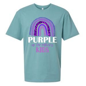 Purple Up For Military Gift Military Month Rainbow Gift Sueded Cloud Jersey T-Shirt