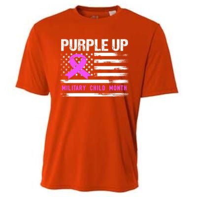 Purple Up For Military Awareness Month Us Flag Gift Cooling Performance Crew T-Shirt