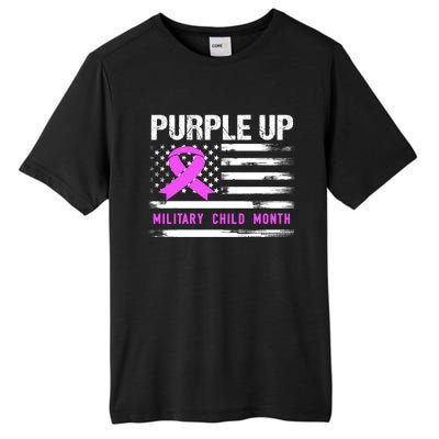 Purple Up For Military Awareness Month Us Flag Gift Tall Fusion ChromaSoft Performance T-Shirt