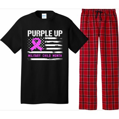 Purple Up For Military Awareness Month Us Flag Gift Pajama Set