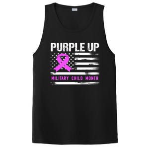 Purple Up For Military Awareness Month Us Flag Gift PosiCharge Competitor Tank