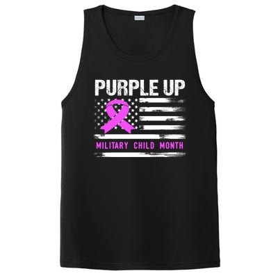 Purple Up For Military Awareness Month Us Flag Gift PosiCharge Competitor Tank