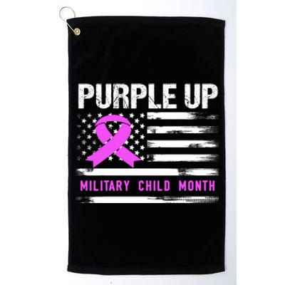 Purple Up For Military Awareness Month Us Flag Gift Platinum Collection Golf Towel