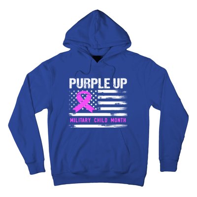 Purple Up For Military Awareness Month Us Flag Gift Hoodie