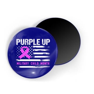 Purple Up For Military Awareness Month Us Flag Gift Magnet