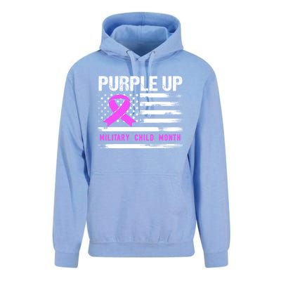 Purple Up For Military Awareness Month Us Flag Gift Unisex Surf Hoodie