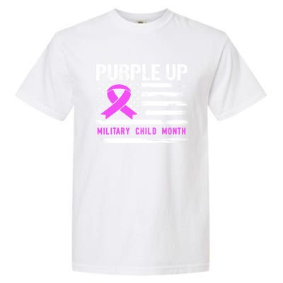 Purple Up For Military Awareness Month Us Flag Gift Garment-Dyed Heavyweight T-Shirt