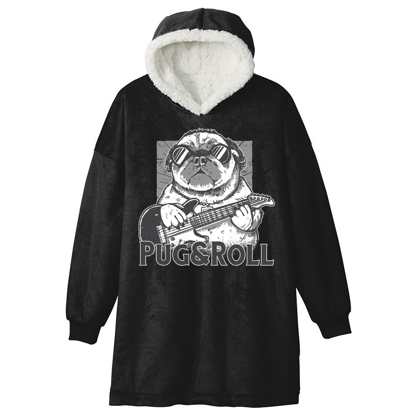 Pug And Roll Hooded Wearable Blanket