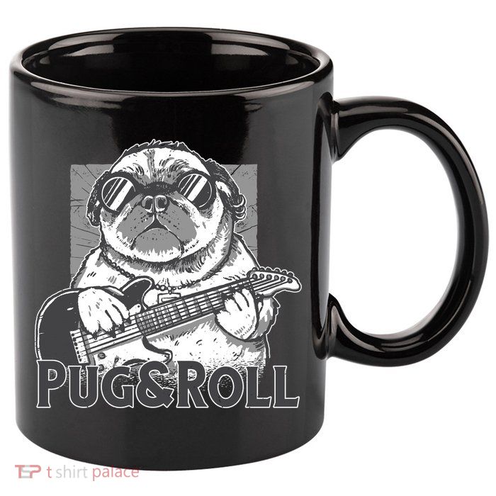 Pug And Roll 11oz C Handle Ceramic Mug
