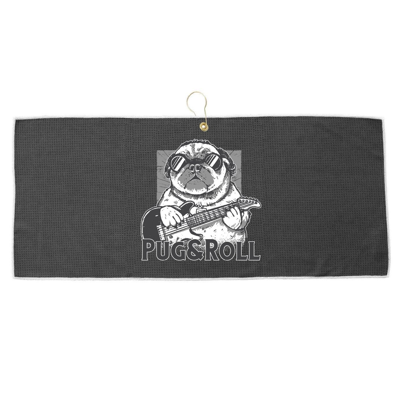 Pug And Roll Large Microfiber Waffle Golf Towel