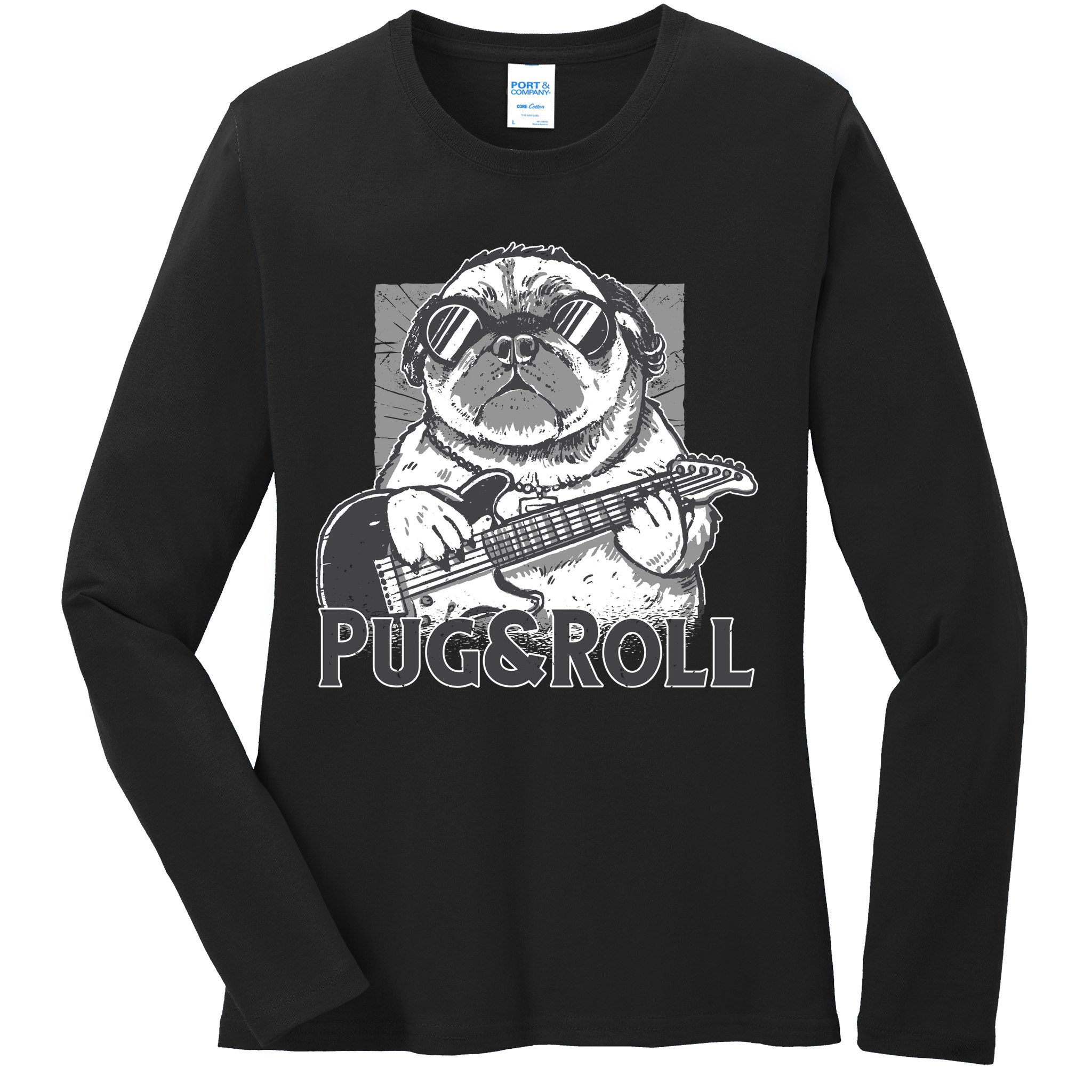 Pug And Roll Ladies Long Sleeve Shirt