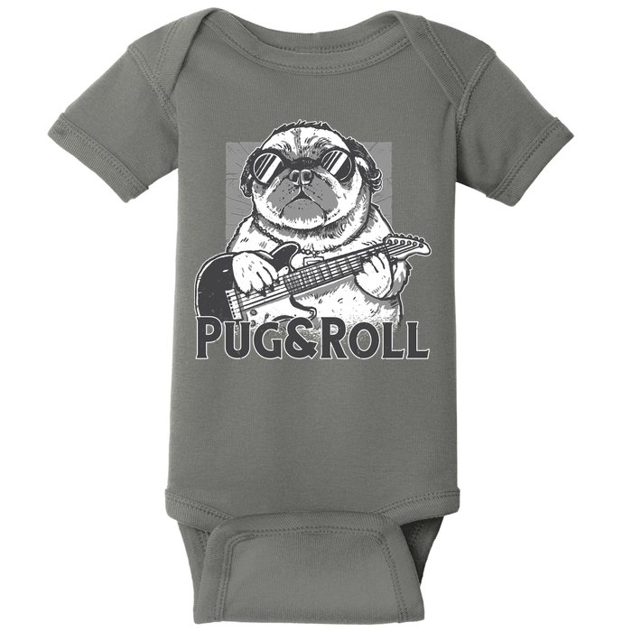 Pug And Roll Baby Bodysuit