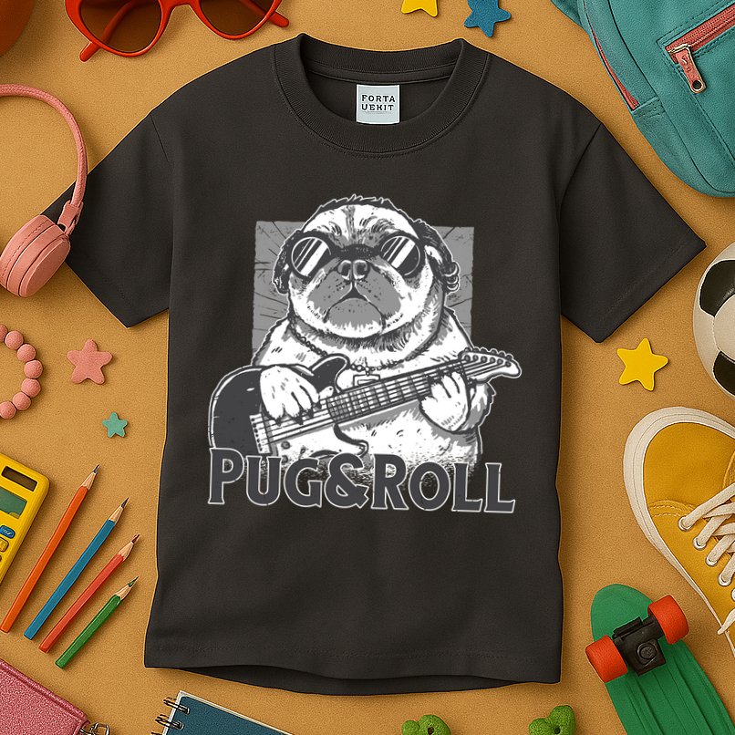 Pug And Roll Kids T-Shirt