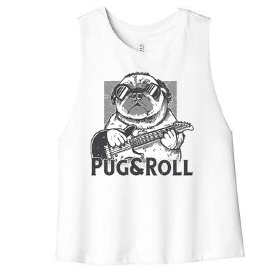 Pug And Roll Women's Racerback Cropped Tank