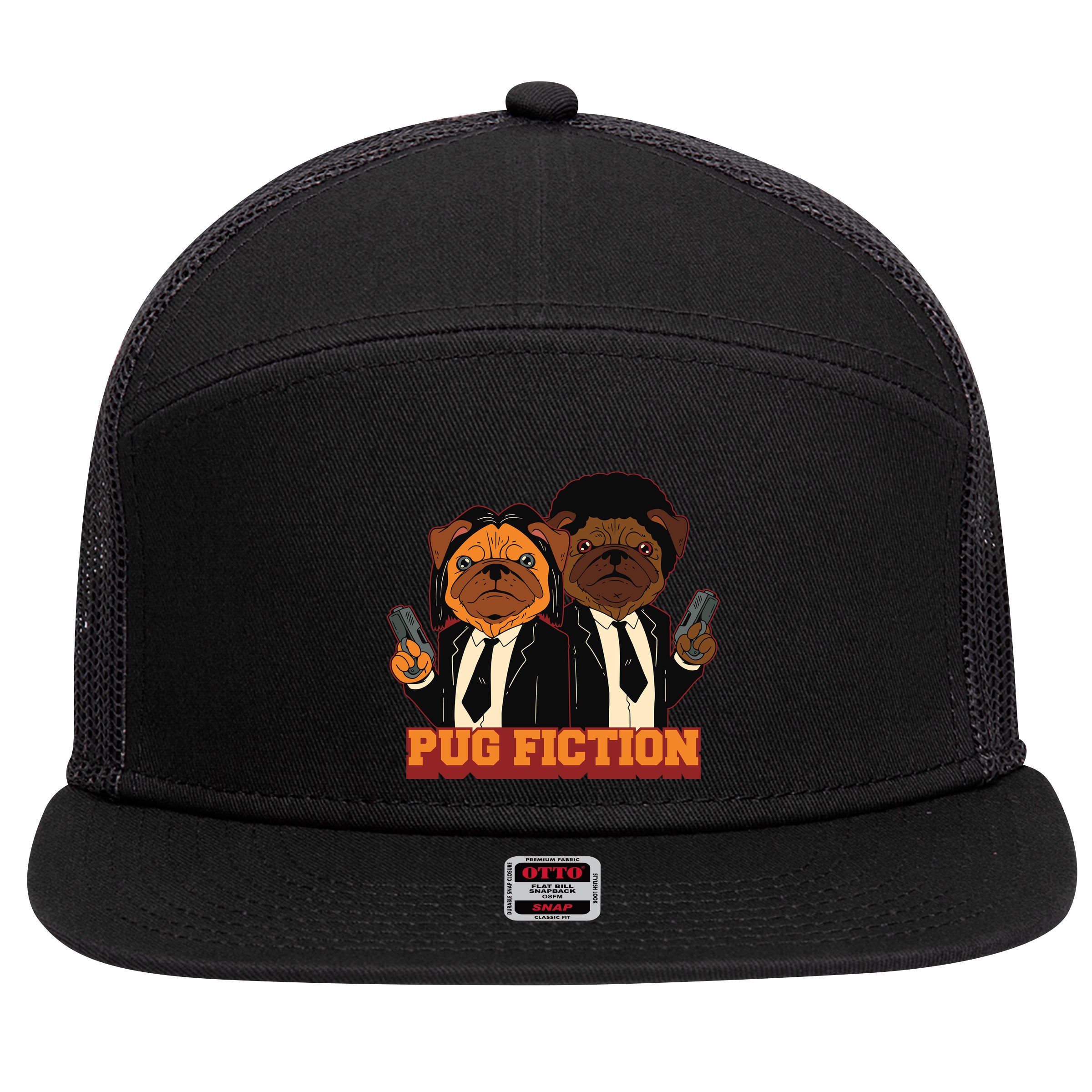 Pug Fiction 7 Panel Mesh Trucker Snapback Hat