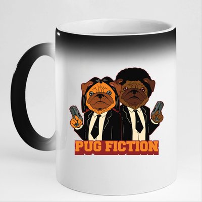 Pug Fiction 11oz Black Color Changing Mug