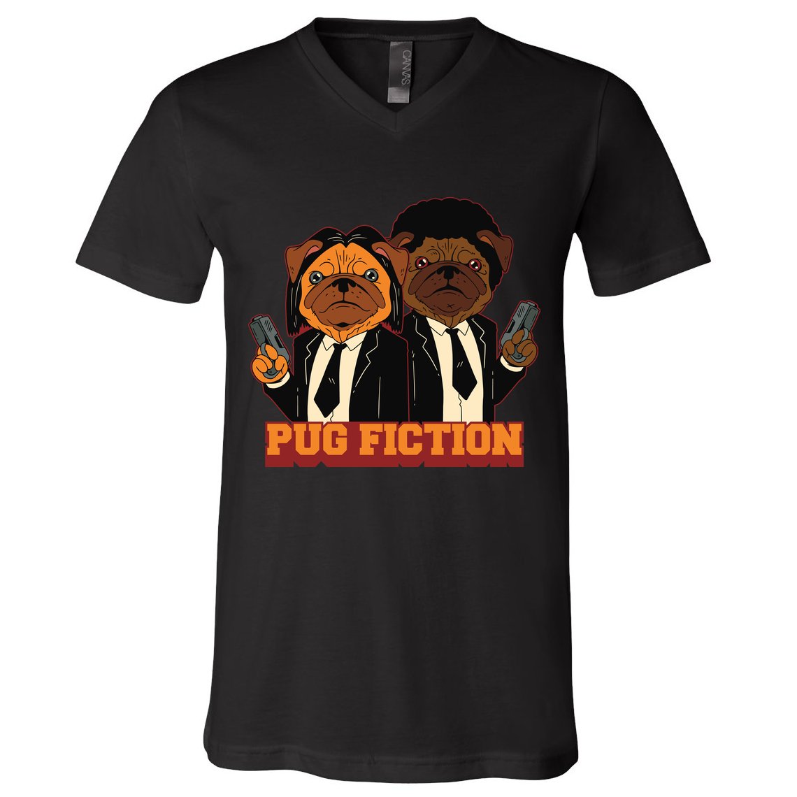 Pug Fiction V-Neck T-Shirt