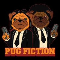 Pug Fiction Drawstring Bag