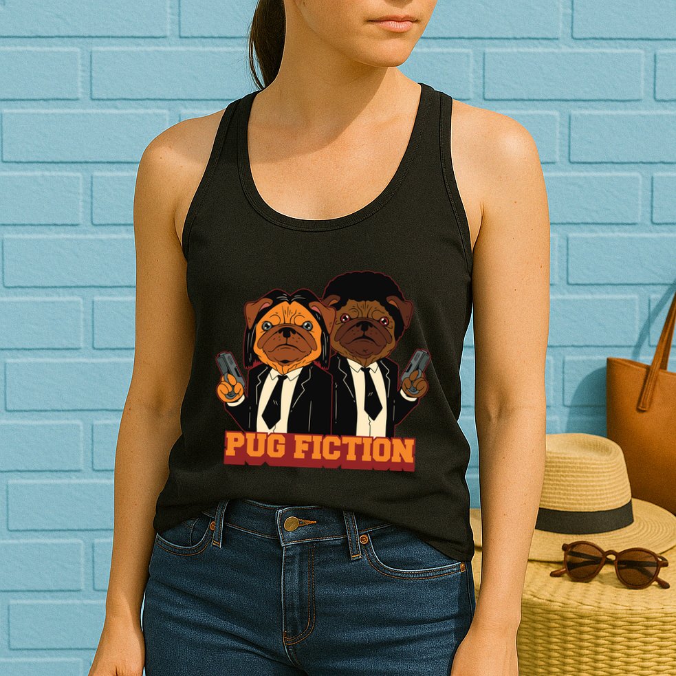 Pug Fiction Womens Tank Top