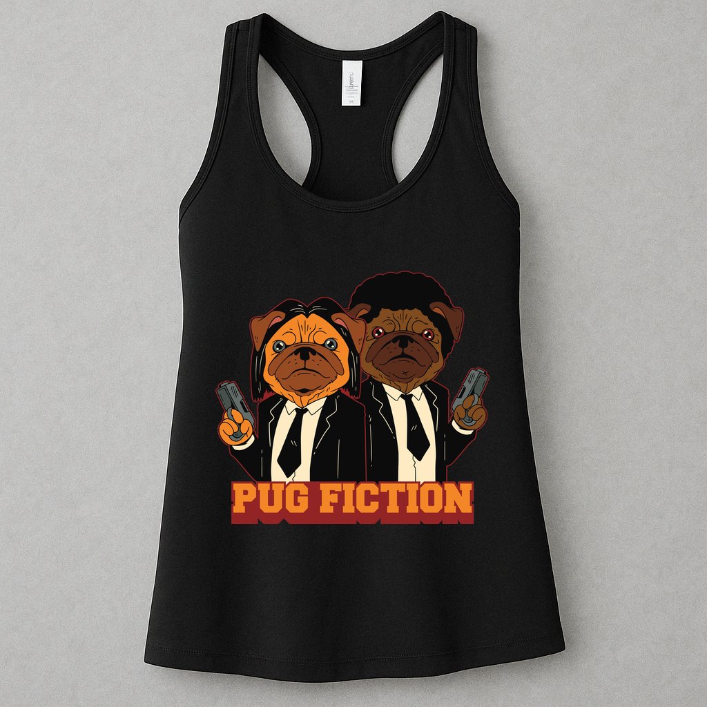 Pug Fiction Womens Tank Top