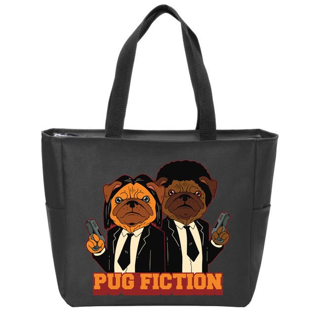 Pug Fiction Zip Tote Bag