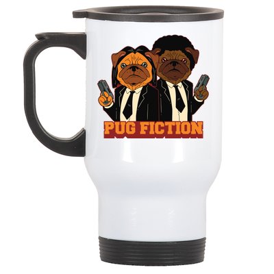 Pug Fiction Stainless Steel Travel Mug