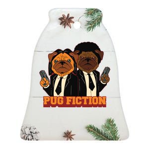 Pug Fiction Ceramic Bell Ornament