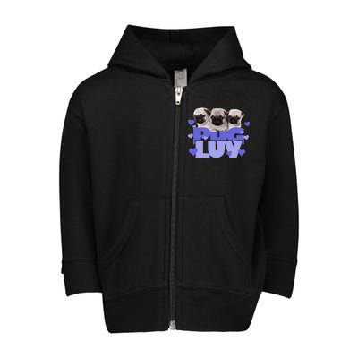 Pug Luv Toddler Zip Fleece Hoodie