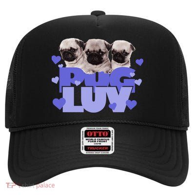 Pug Luv High Crown Mesh Back Trucker Hat