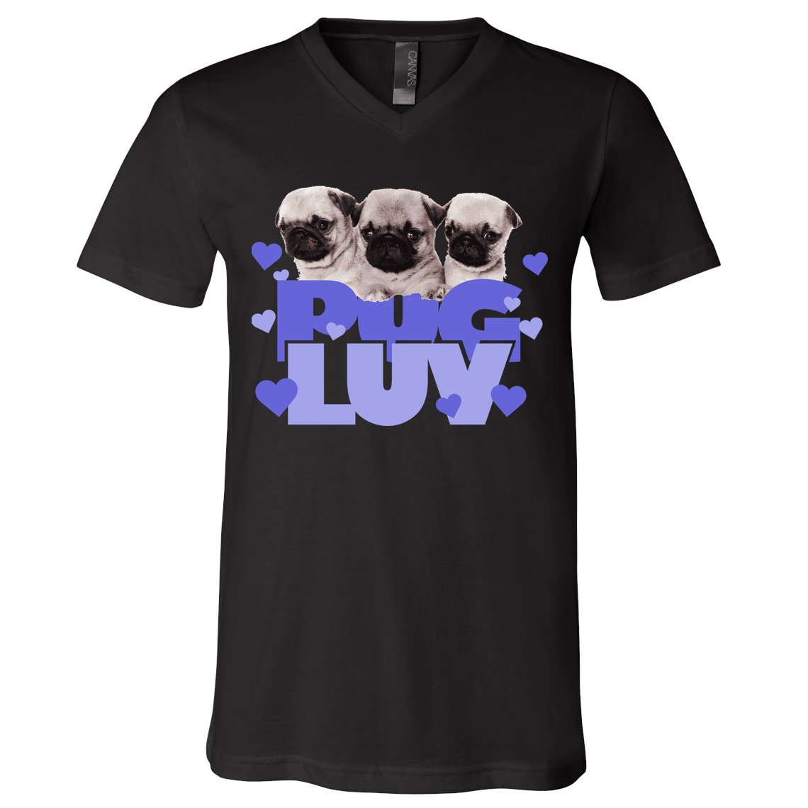 Pug Luv V-Neck T-Shirt