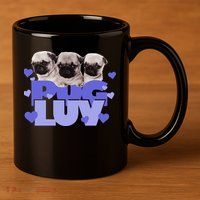 Pug Luv 11oz C Handle Ceramic Mug