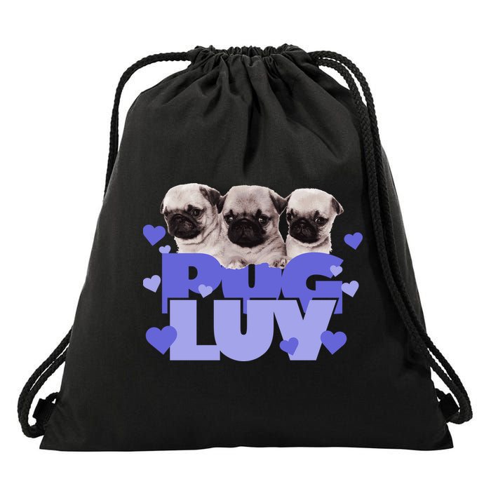 Pug Luv Drawstring Bag