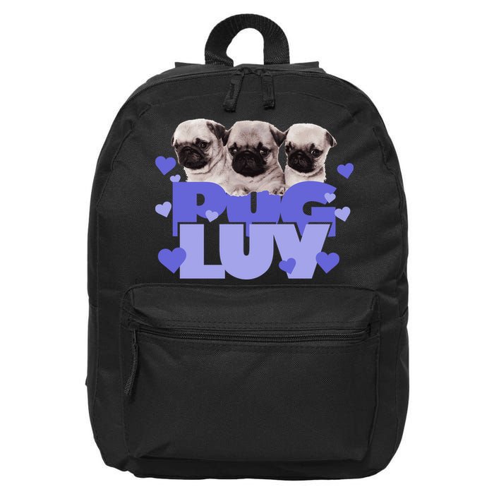Pug Luv 16 in Basic Backpack