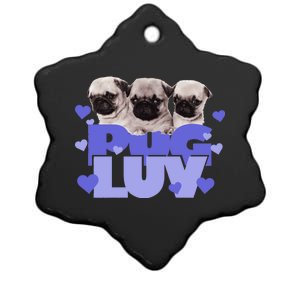 Pug Luv Ceramic Star Ornament