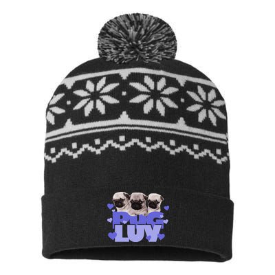 Pug Luv USA-Made Snowflake Beanie