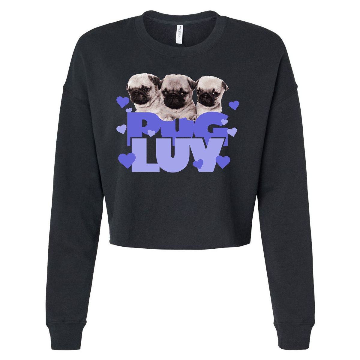 Pug Luv Cropped Pullover Crew