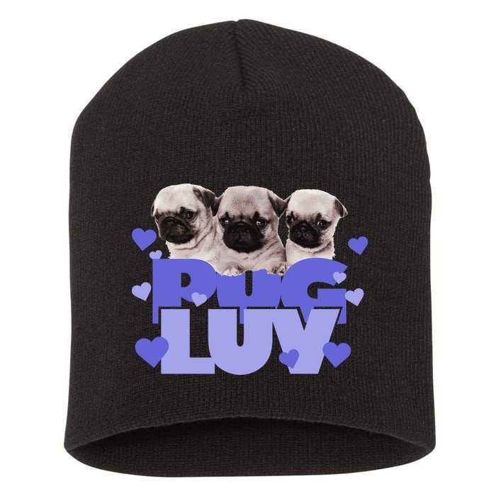 Pug Luv Short Acrylic Beanie